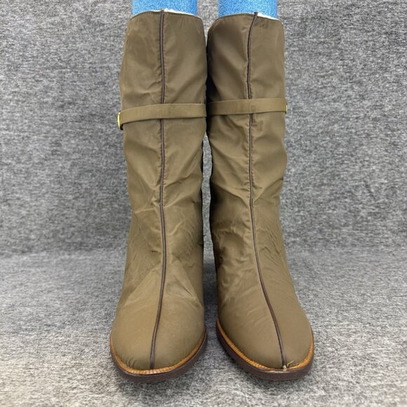 VTG Revelations Wool Lined Side Zip Block Heel Brown Booties 9.5N ✅PEELING W/BOX - Picture 5 of 14